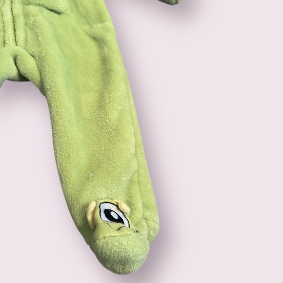 Disney Baby Monsters Inc Mike Wazowski Hoodie Fleece Footies Size 3/6 Months - Picture 3 of 7